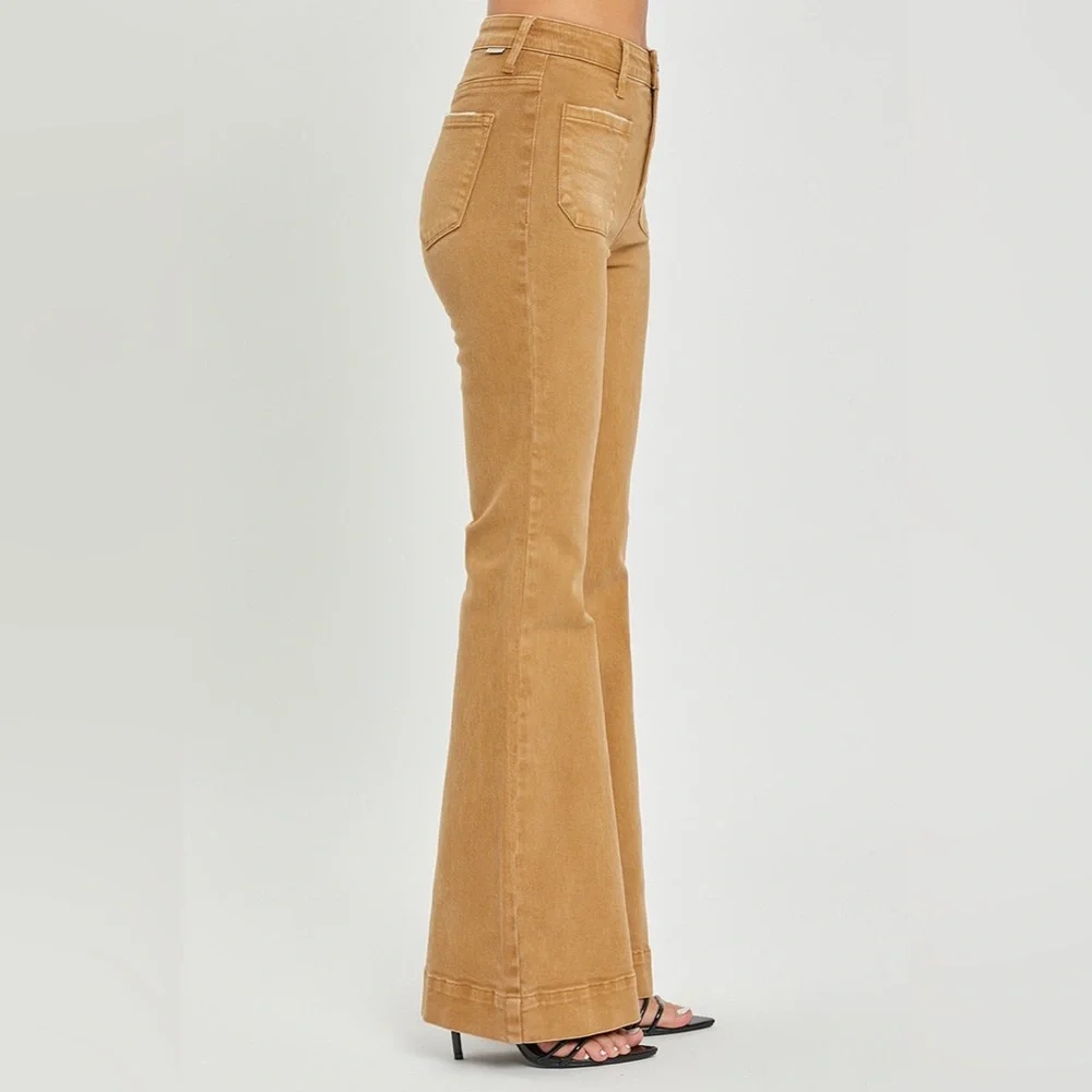 High Rise Patch Pocket Bell Bottom Jeans - Risen - Picture 4 of 6